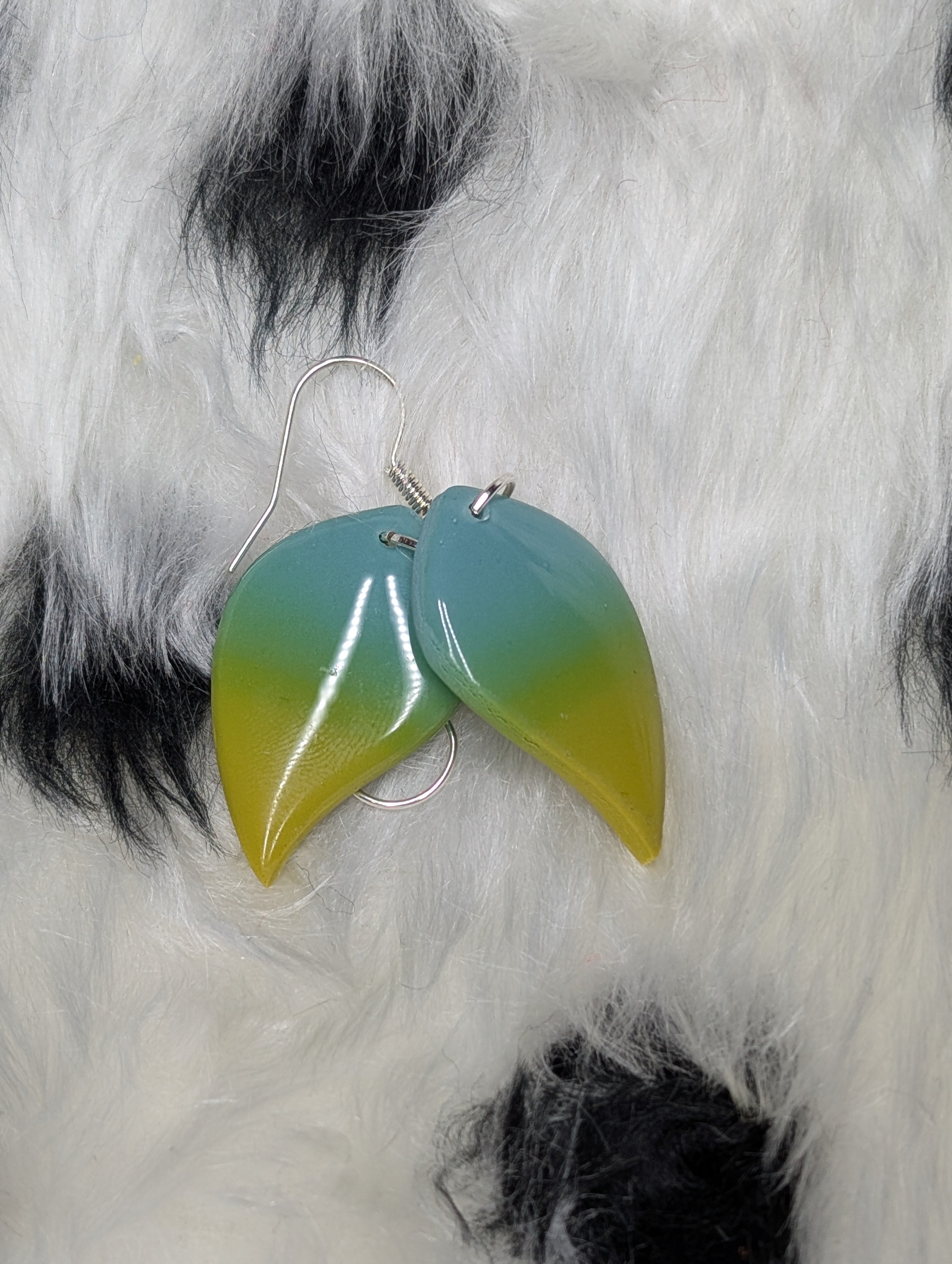 Leaf-Shaped Ombre Beach Vibes Polymer Clay Earrings