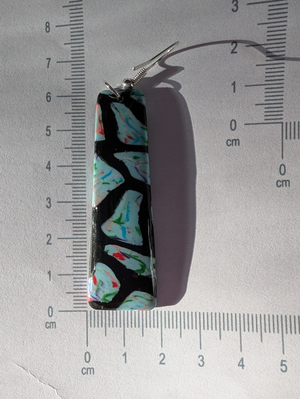 Handcrafted 70s Style Stained Glass Effect Earrings - Polymer Clay with Epoxy Resin