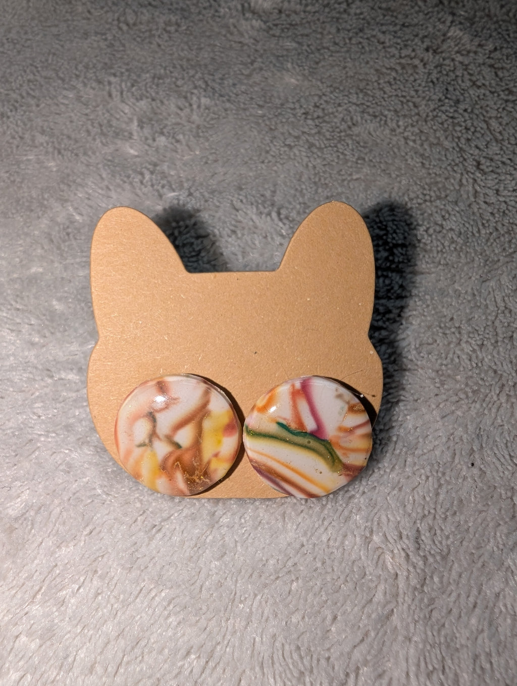 Autumn Swirls Stud Earrings - Polymer Clay