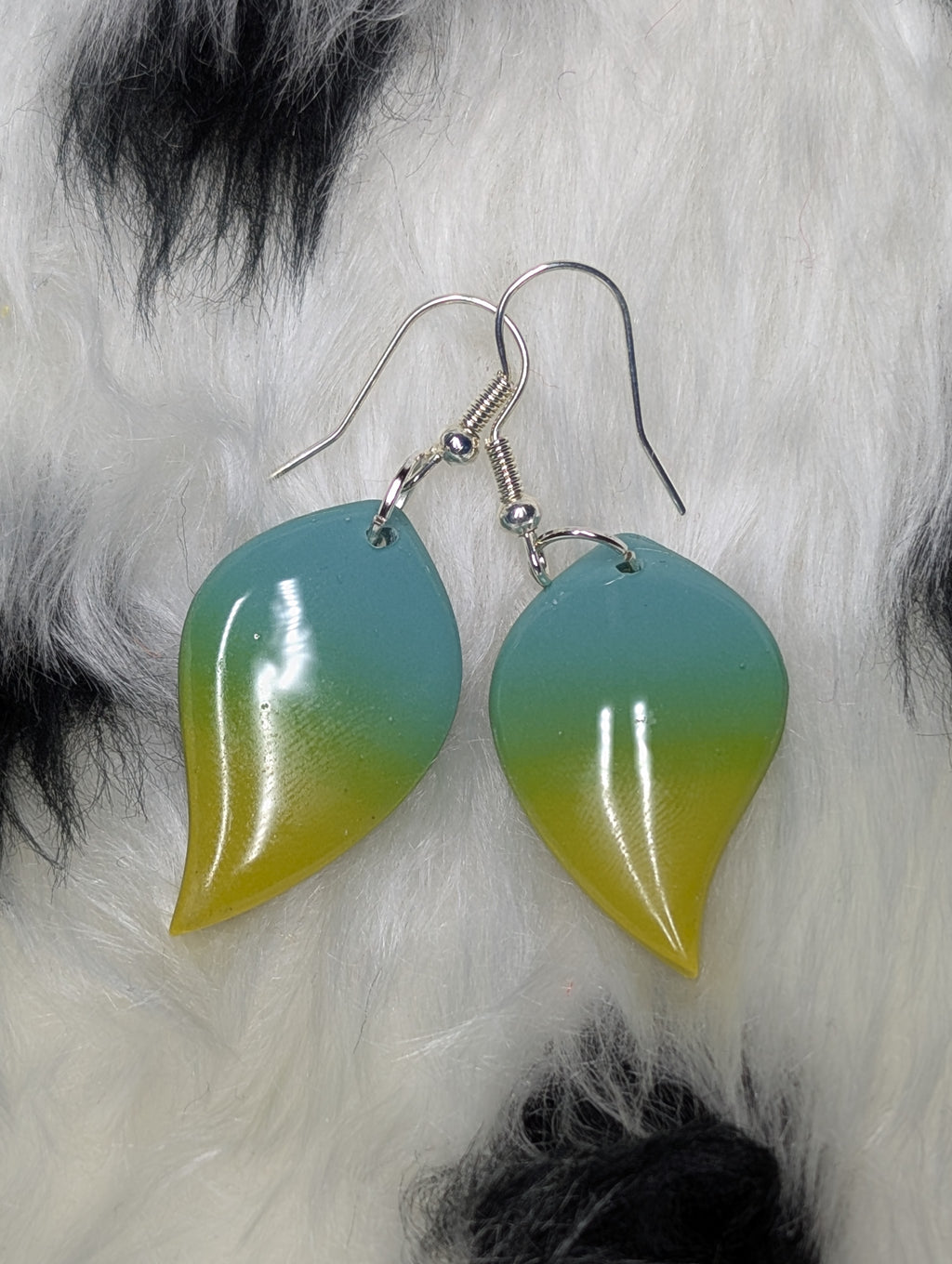 Leaf-Shaped Ombre Beach Vibes Polymer Clay Earrings