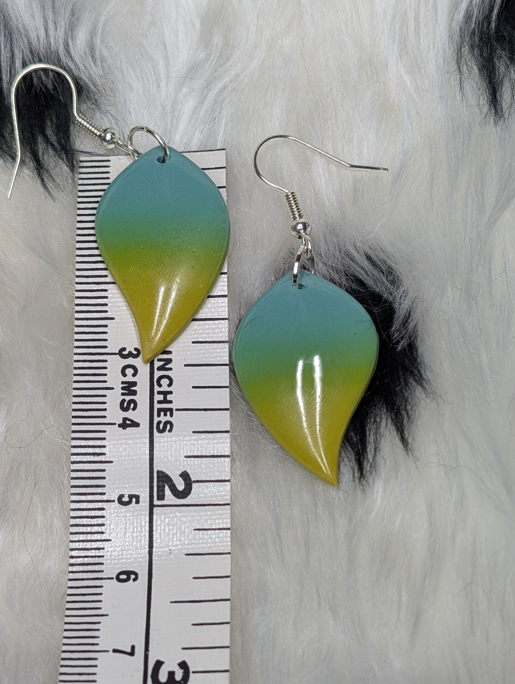 Leaf-Shaped Ombre Beach Vibes Polymer Clay Earrings