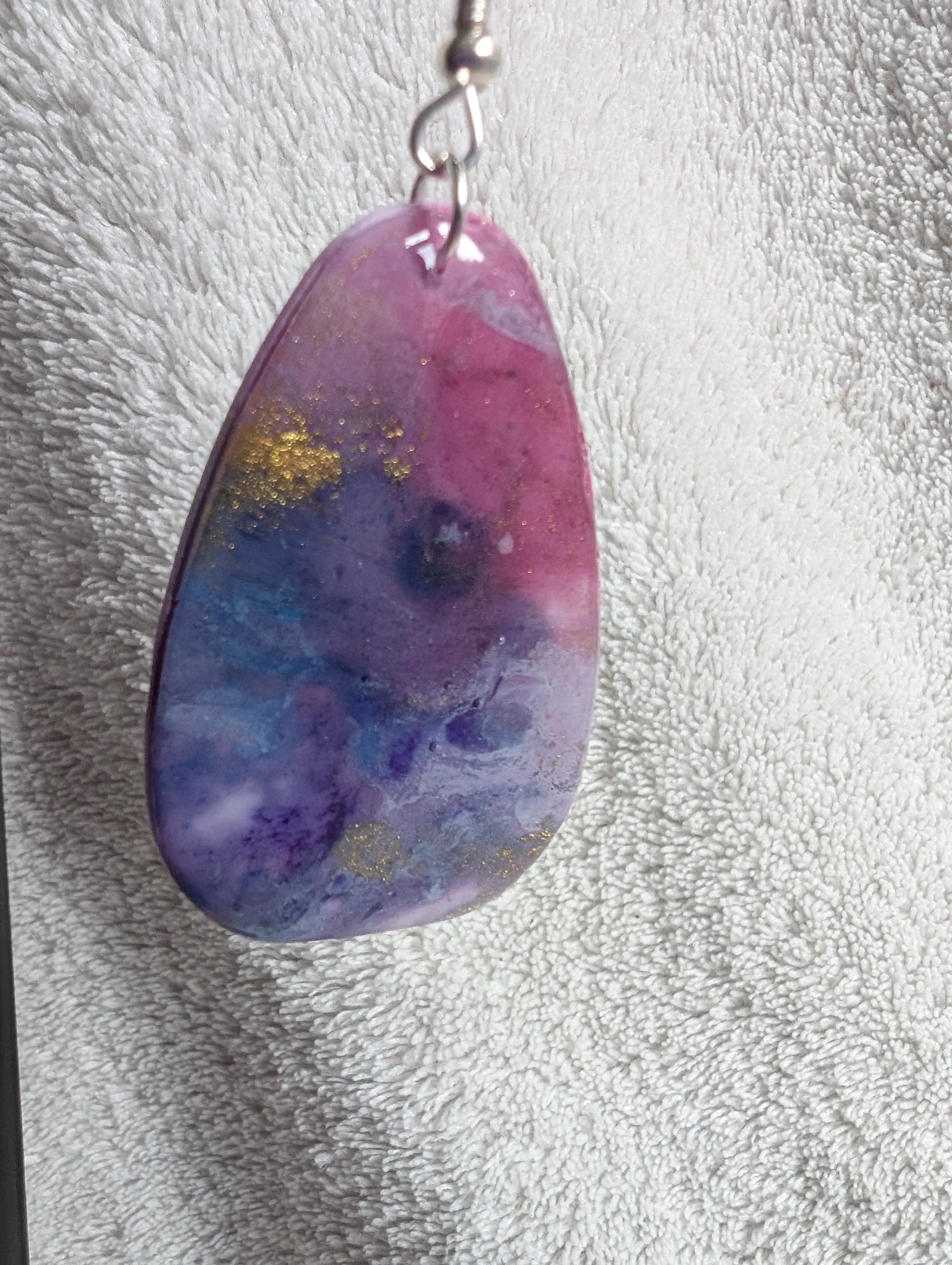 Space and Time Galaxy Earrings - Polymer Clay & Alcohol Ink