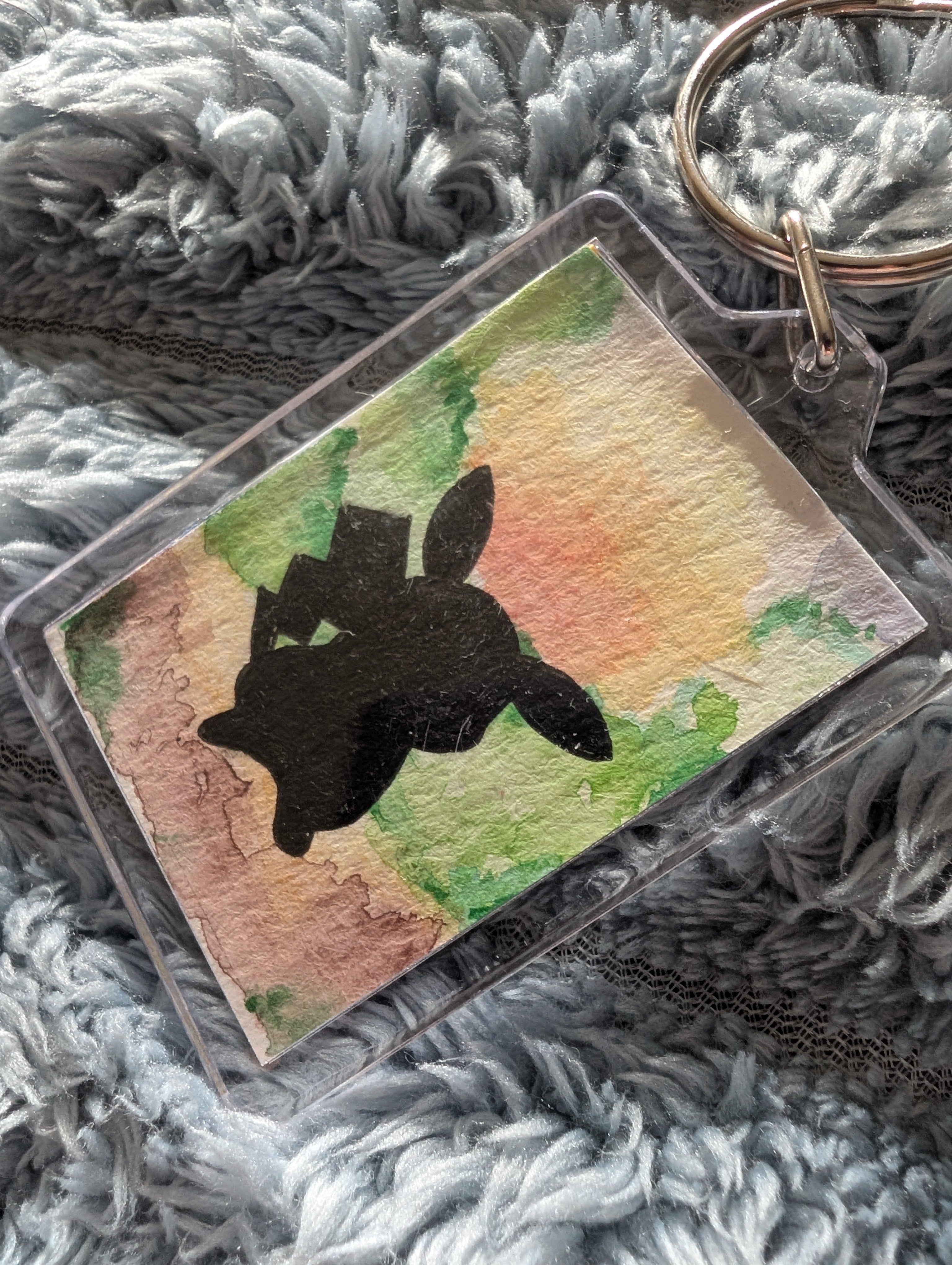 Pocket Monster Keyring – Hand Painted Watercolour